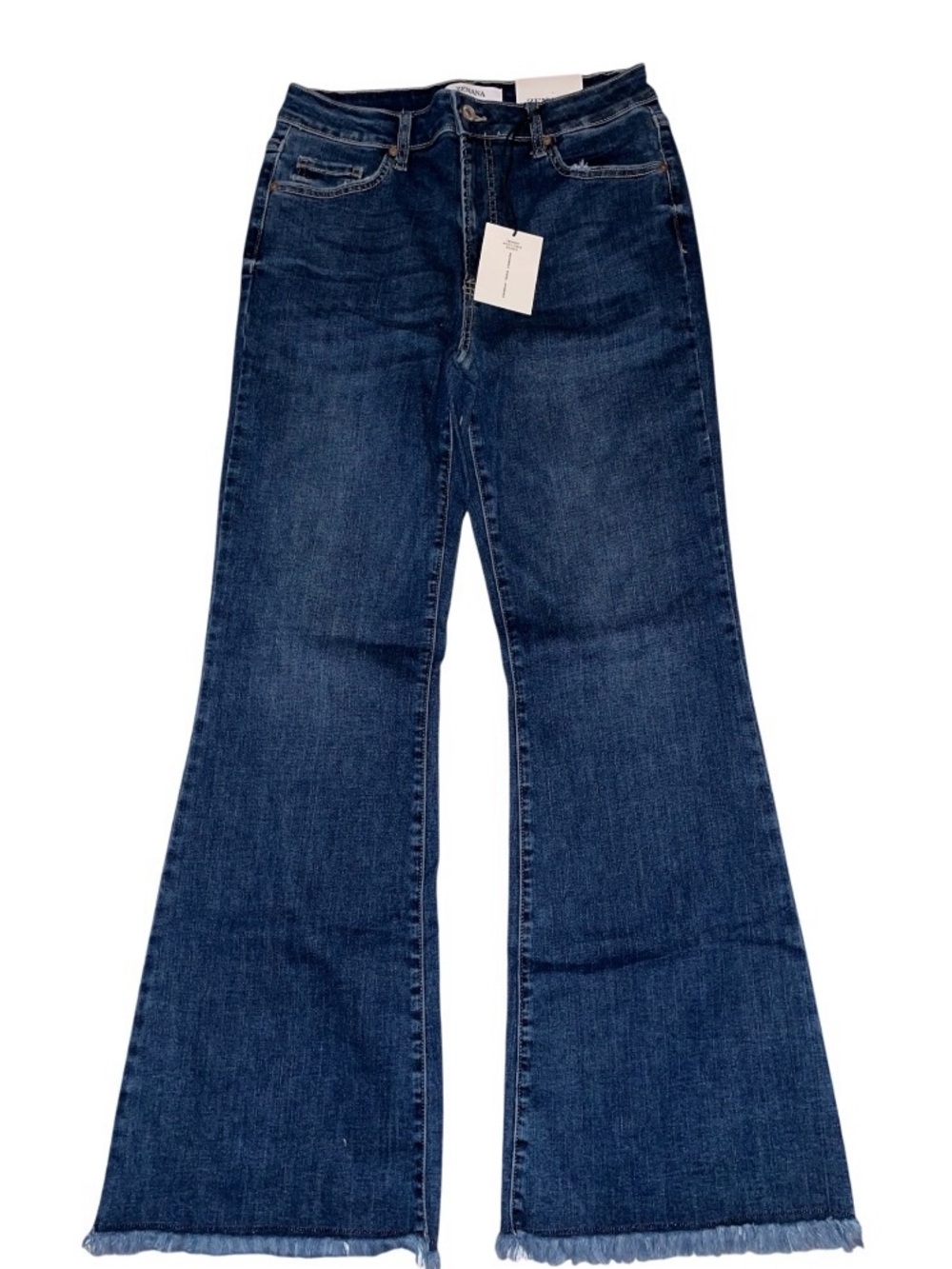 Zenana Dark Indigo High-Rise Flare Jeans